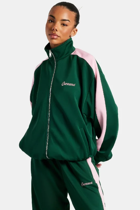 New Products Contrast Panel Track Jacket - Green