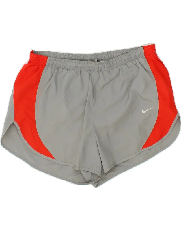 NIKE Womens Dri Fit Sport Shorts UK 8 Small  Grey Colourblock Polyester