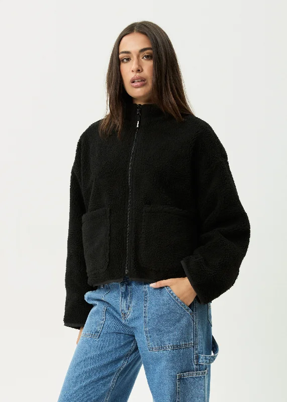 Comfortable And Casual AFENDS Womens Berlin - Reversible Polar Fleece Jacket - Black