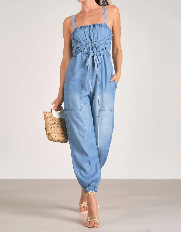 Sports Design Melissa Jumpsuit In Light Blue