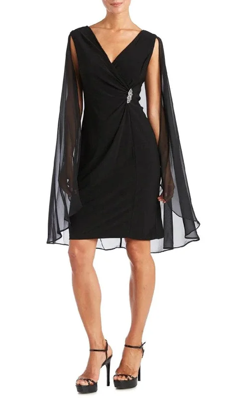 French Retro R&M Richards 5806 - Cape Sleeve Fitted Formal Dress
