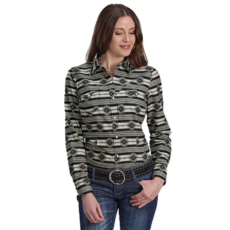 Romantic And Fresh Roper Women's Santa Fe Aztec Long Sleeve Button Down