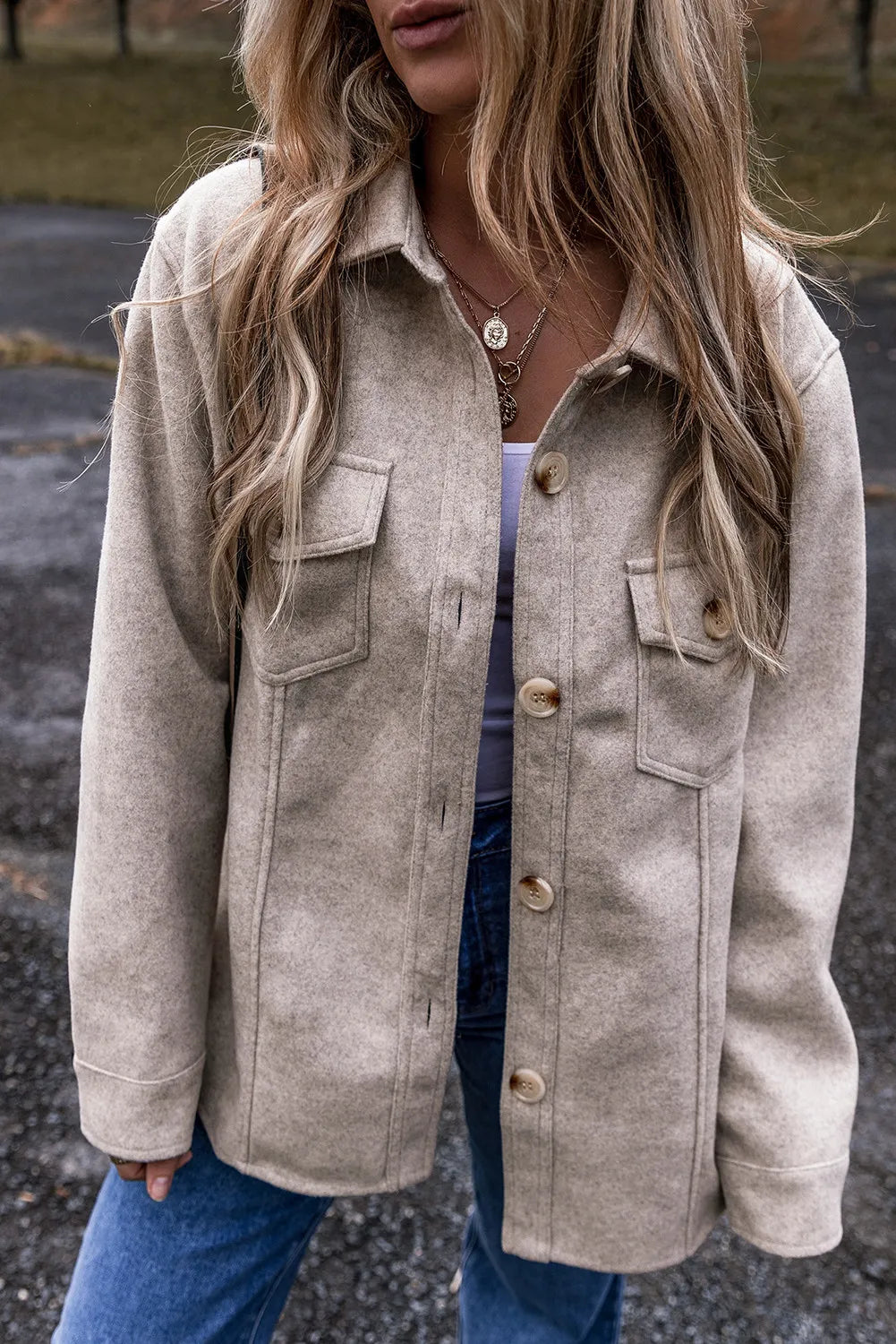 Floral Prints Button Up Collared Neck Long Sleeve Jacket