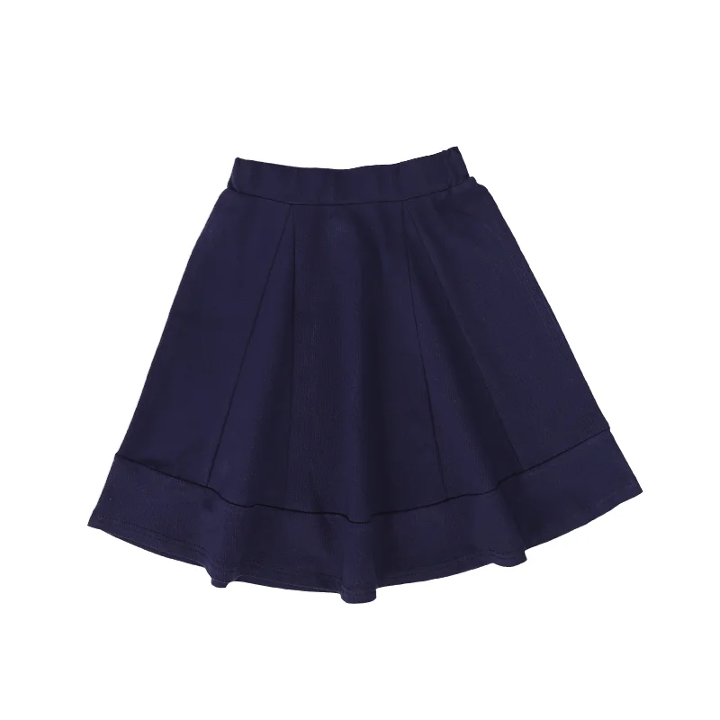 Elegant And Casual BACE COLLECTION NAVY PIQUE CIRCLE SKIRT [FINAL SALE]
