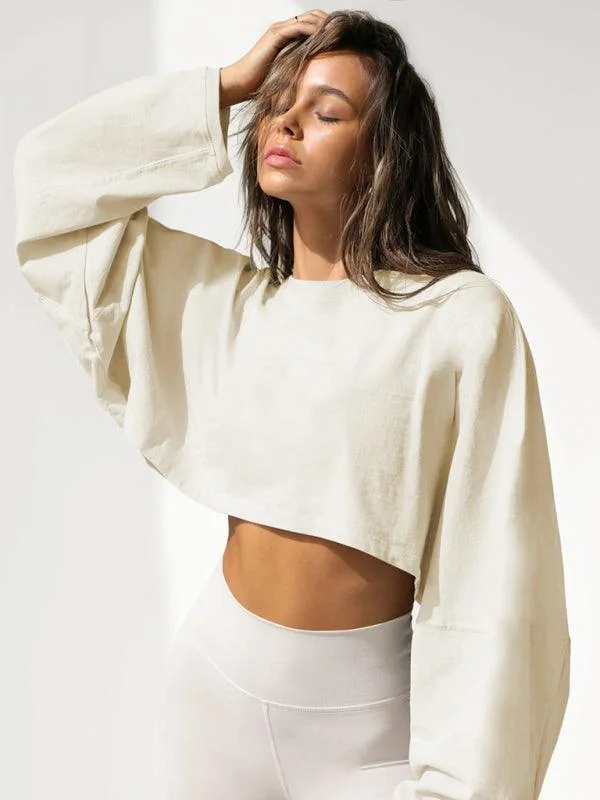 Street Fashion Loose Women Crop Sweatshirt
