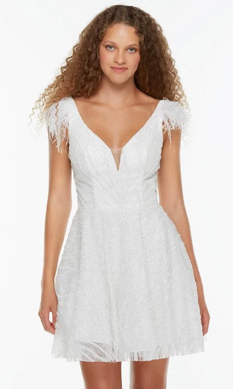 Alyce Paris 3100 - Cap Sleeve Glitter Cocktail Dress