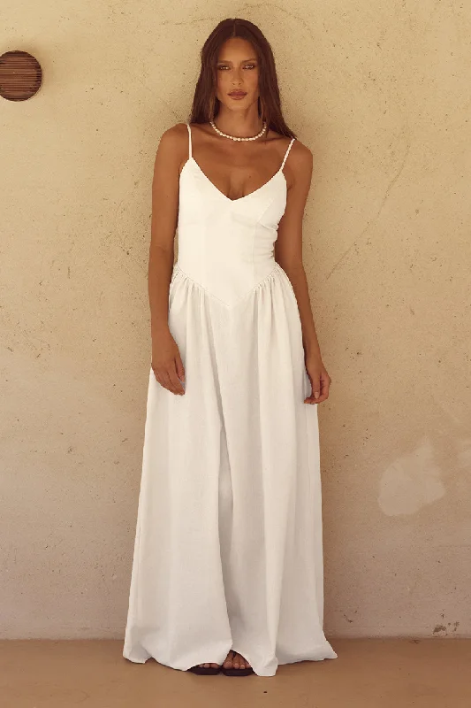 High-quality Fabrics ZEPHY MAXI DRESS  - WHITE