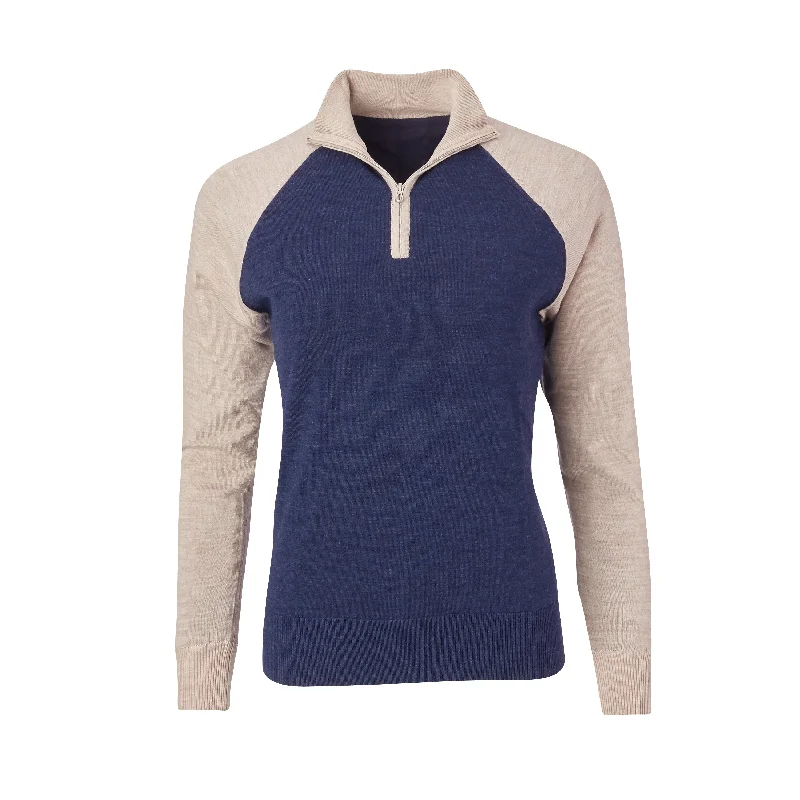 Loose Fit THE WOMEN'S CHITOWN RAGLAND MERINO HALF ZIP PULLOVER - IS75788HLSW