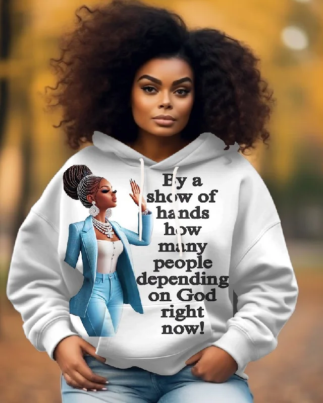 Romantic And Fresh Depending On God Long-sleeved Hoodie