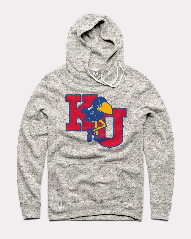Short Design Kansas Marching Jayhawks Athletic Grey Hoodie