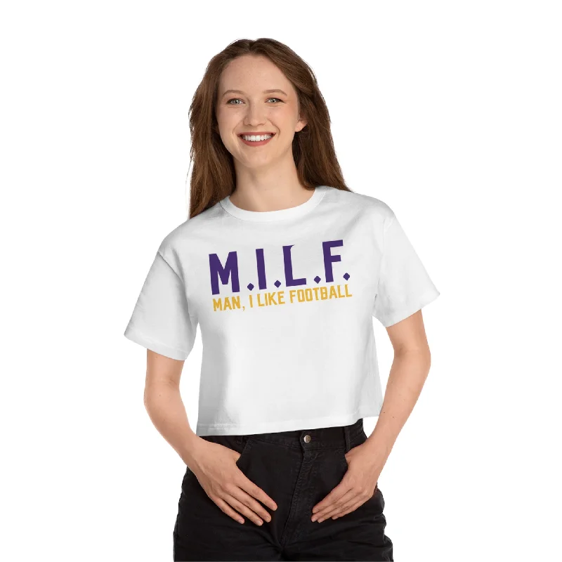 Bright Colors Women's Champion Heritage Cropped Top - M.I.L.F.