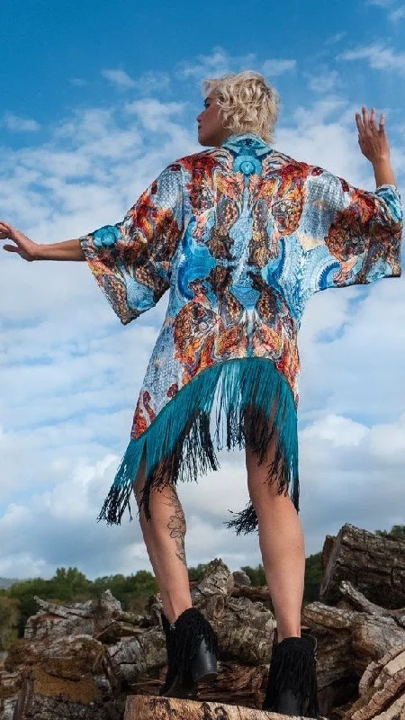 Cute Style Android Jones Kimono - Swallow Tail Velvet