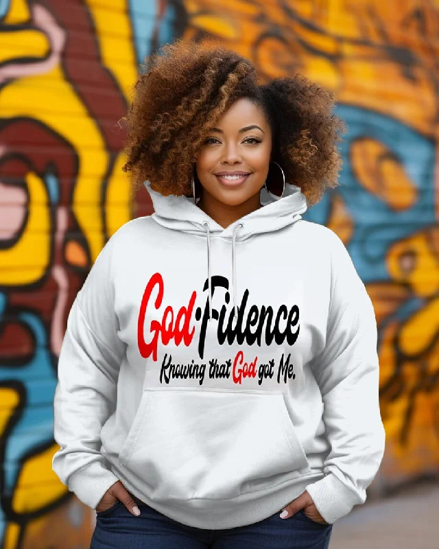 Stunning Fashion Confident in God Christian Faith Long-sleeved Hoodie
