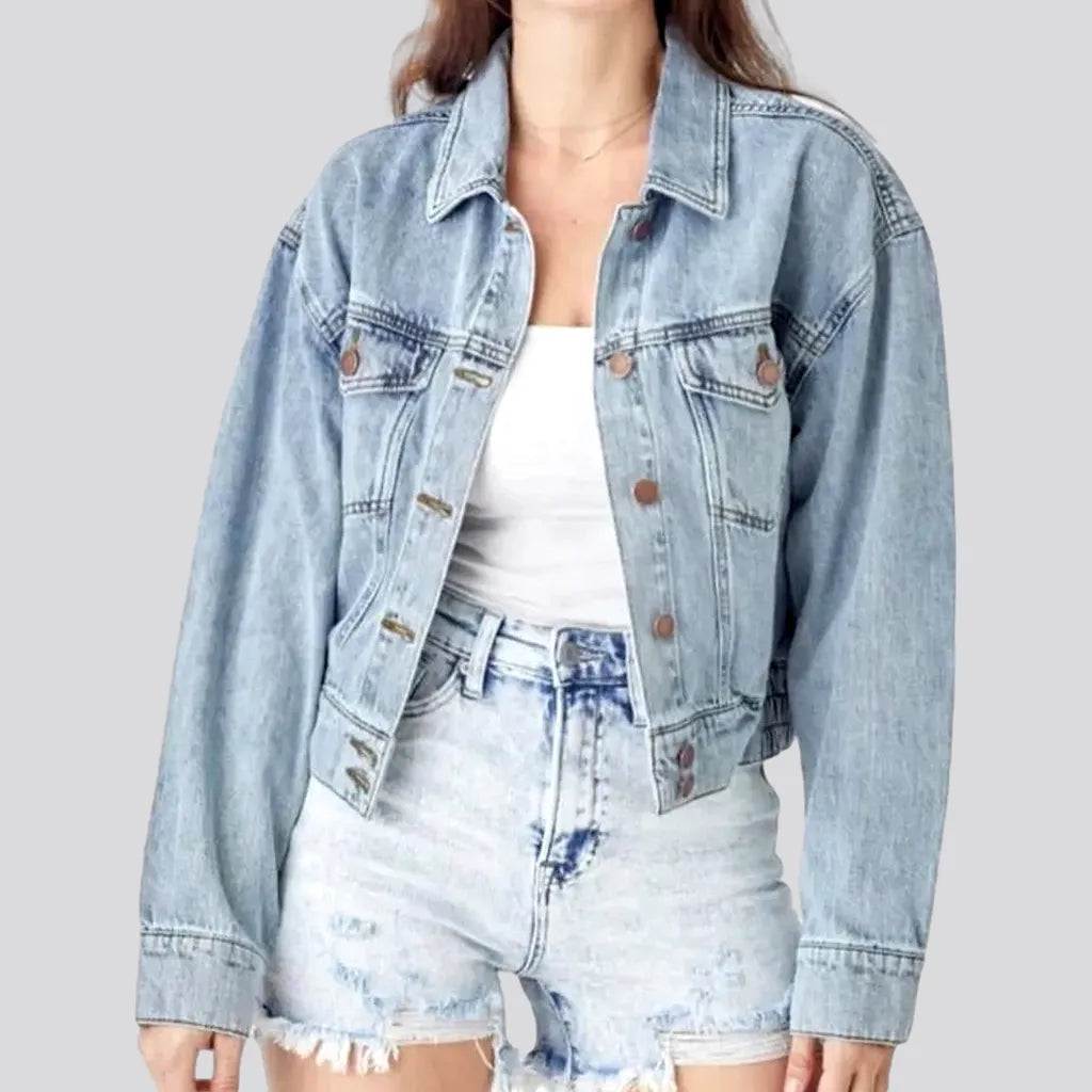 Stunning Fashion 90s flap-pockets jeans jacket for women