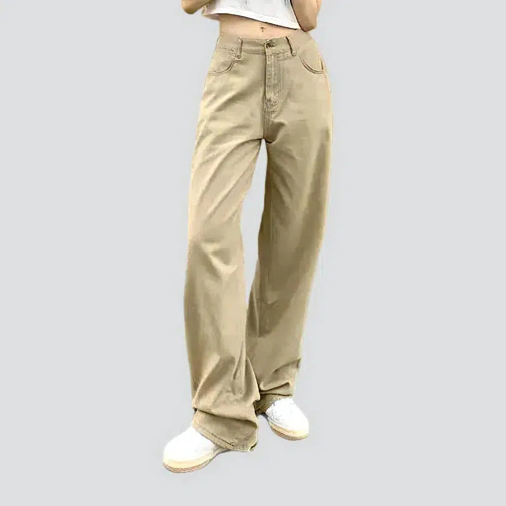 Low-key Luxury Floor-length color jeans
 for ladies