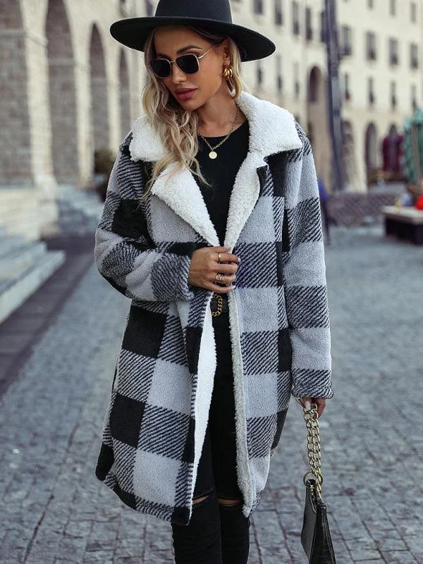 Diamond Series Reversible Plaid Winter Coat for Women