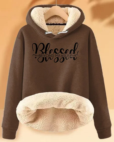 Exclusive Customization Plush and Warm Blessed Beyond Measure Long-sleeved Hoodie