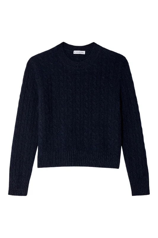 Warm Atmosphere White & Warren Cashmere Cable Crewneck