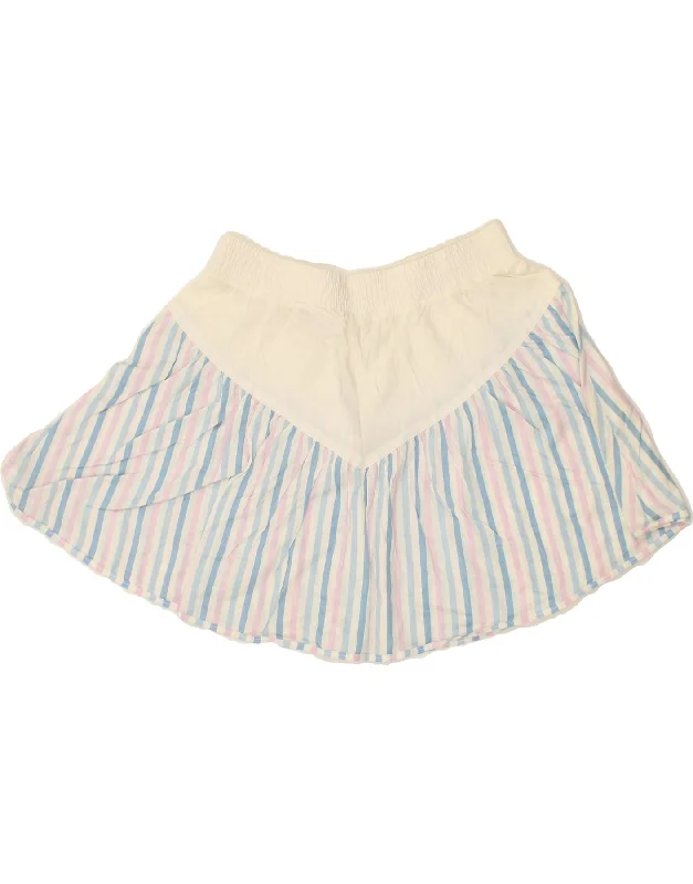 European And American Style ELLESSE Womens Tennis Skirt UK 12 Medium  White Striped Cotton