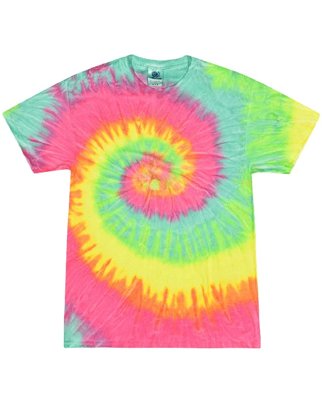 Celebrity Style Tie-Dye 100% Cotton Tie-Dyed T-Shirt | Minty Rainbow