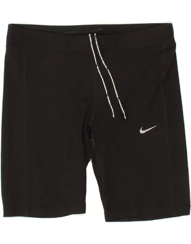 Sports Design NIKE Womens Dri Fit Sport Shorts UK 14 Medium  Black Polyester