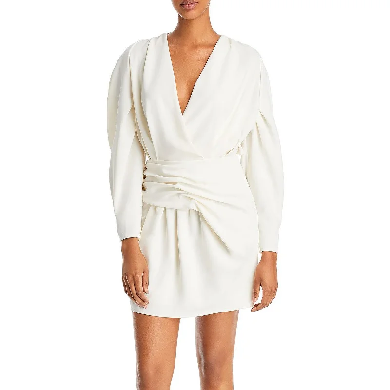 Trendy Items IRO Womens Sogi Gathered Faux Wrap Mini Dress