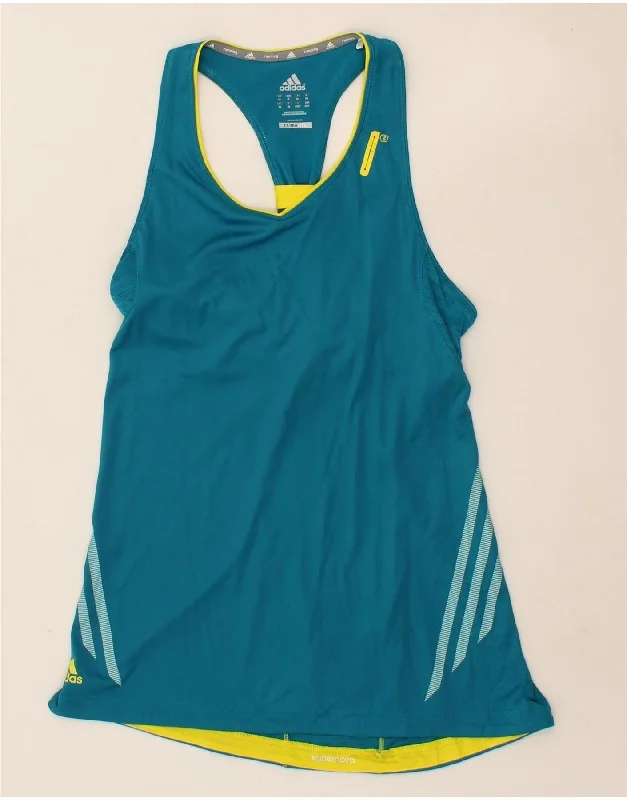 Knowledge And Elegance ADIDAS Womens Climalite Running Vest Top UK 14 Medium  Blue Polyester