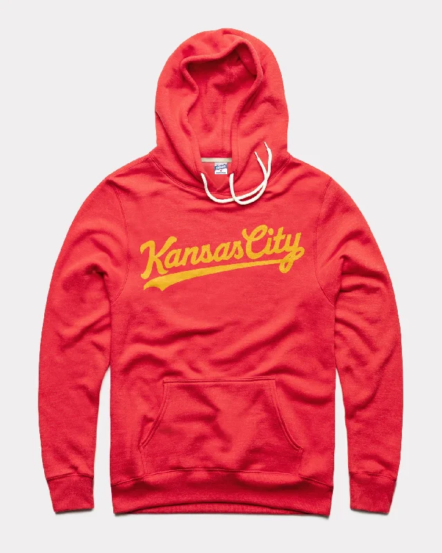 Carefree Style Red & Gold Kansas City Script Red Hoodie