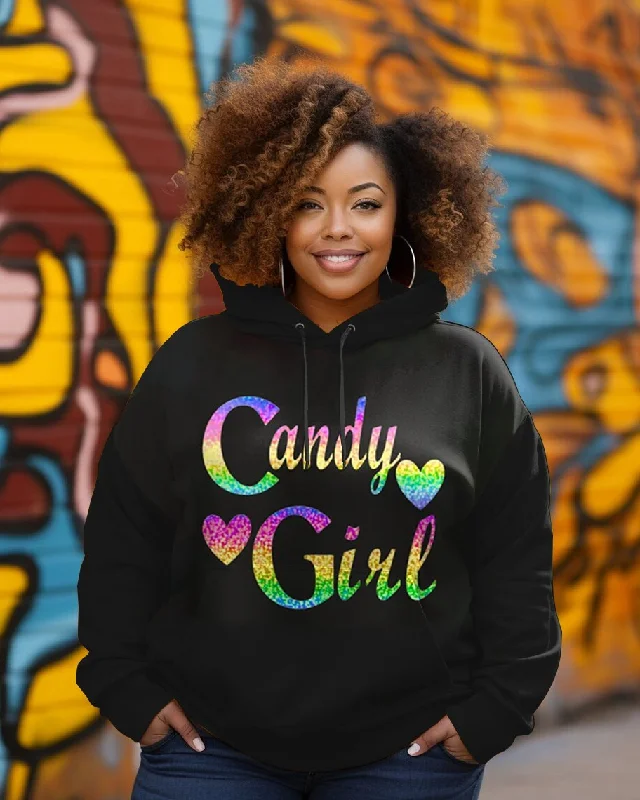 Luxury Temperament Candy Girl Graphic Print Long-sleeved Hoodie
