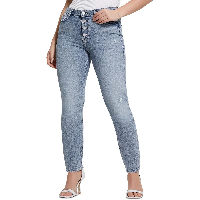 Exquisite Fabrics Womens Button Casual Skinny Jeans