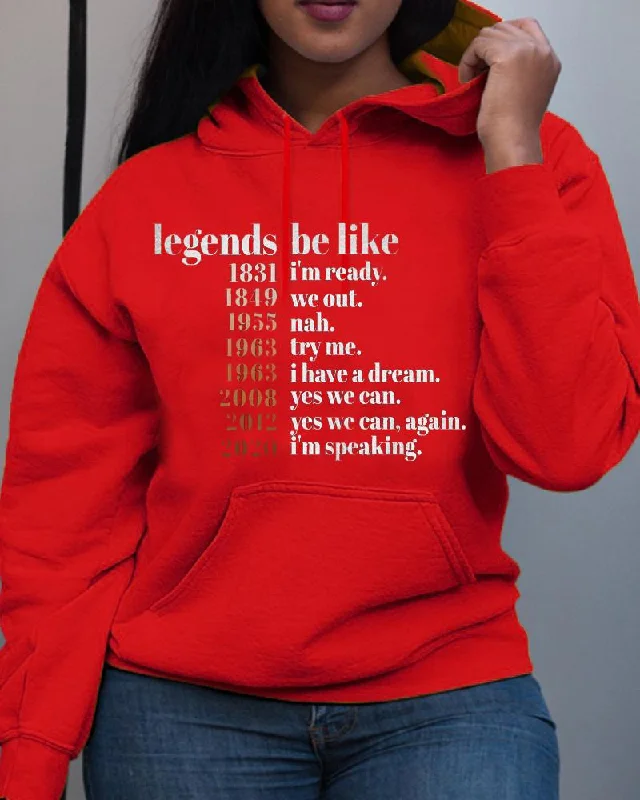 Black History Personalized Contrast Slogan Print Hoodie