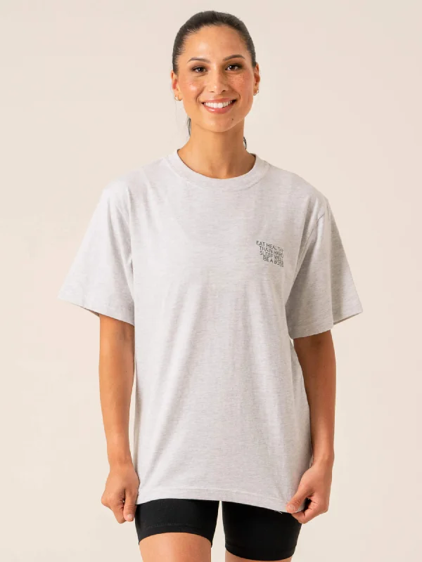 Simple Style Wellness T-Shirt - Snow Marl