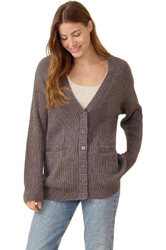 Casual And Comfortable One Grey Day Leon Cardigan in Charcoal