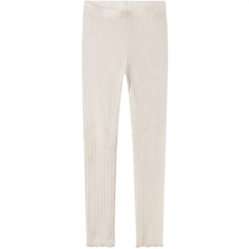 Comfortable And Versatile Name It Lilac Ash Wossa Uld/Silk Rib Leggings