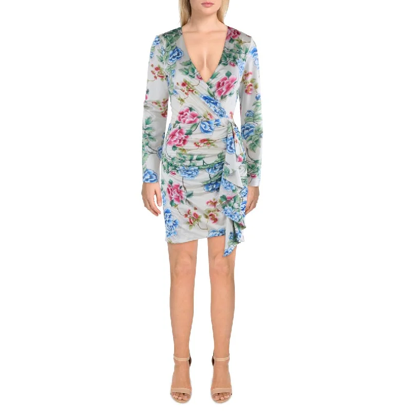 New Products Guess Womens Emily Floral Print Short Mini Dress