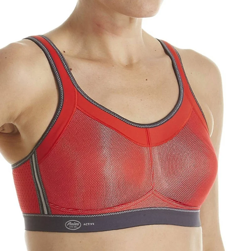 Active Momentum Wire Free Sports Bra In Red