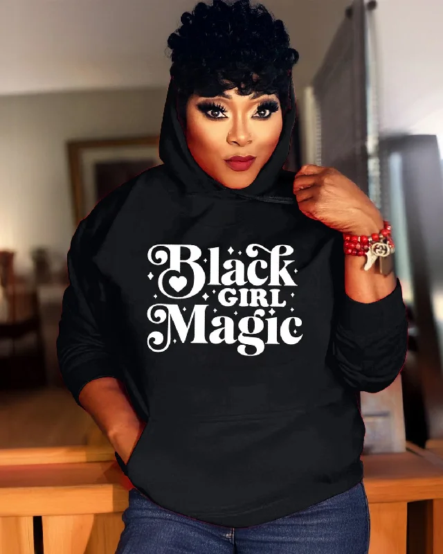 Elegant And Simple Black Girl Magic Long-sleeved Hoodie