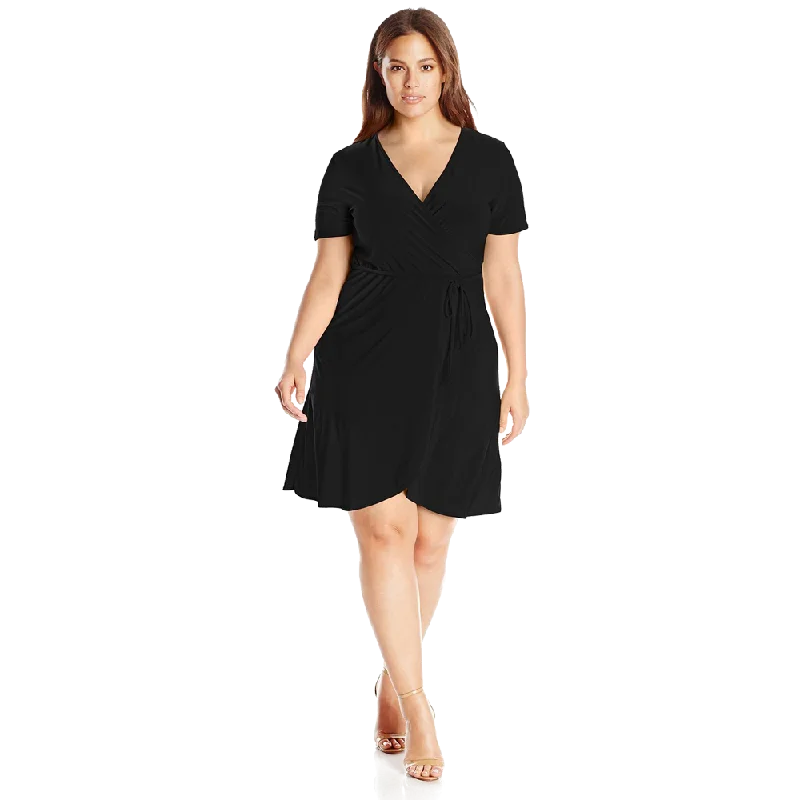 Comfortable And Versatile Star Vixen Women's Plus Size Short Sleeve Ballerina Wrap Dress Comfortable And Versatile Star Vixen Women's Plus Size Short Sleeve Ballerina Wrap Dress