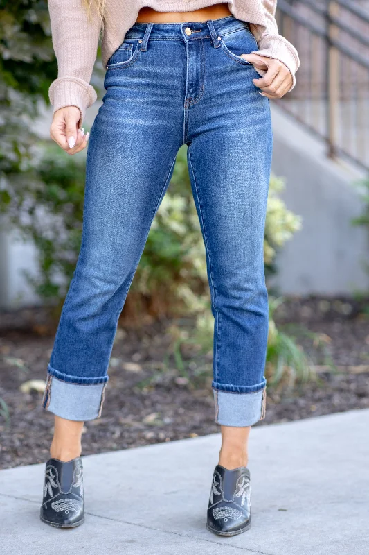 Comfortable And Casual Crisp Air High Rise Cuffed Straight Leg Regular & Plus Sizes