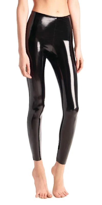 Faux Patent Leather Legging In Black