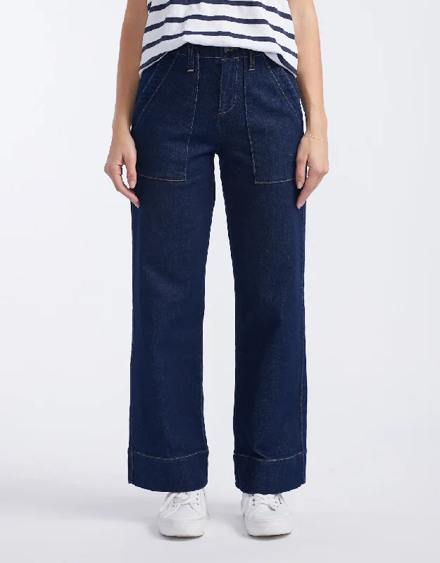 Romantic And Fresh Celeste Wide Leg Jeans - Indigo