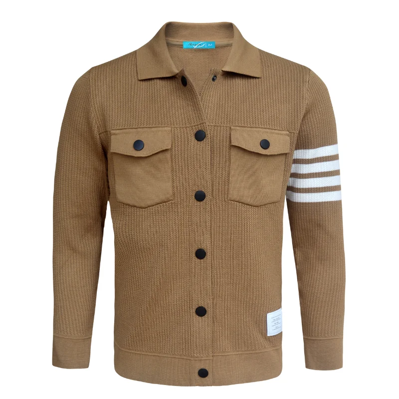 Unique Design Sweater Jacket Khaki 500