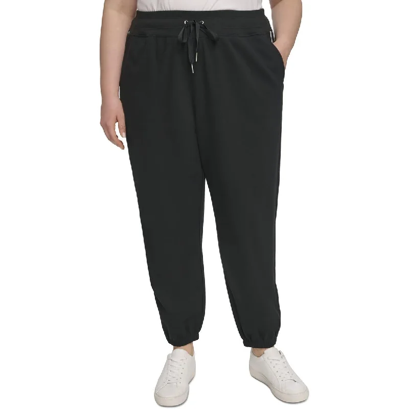 Casual Style Plus Womens Drawstring Pocket Sweatpants