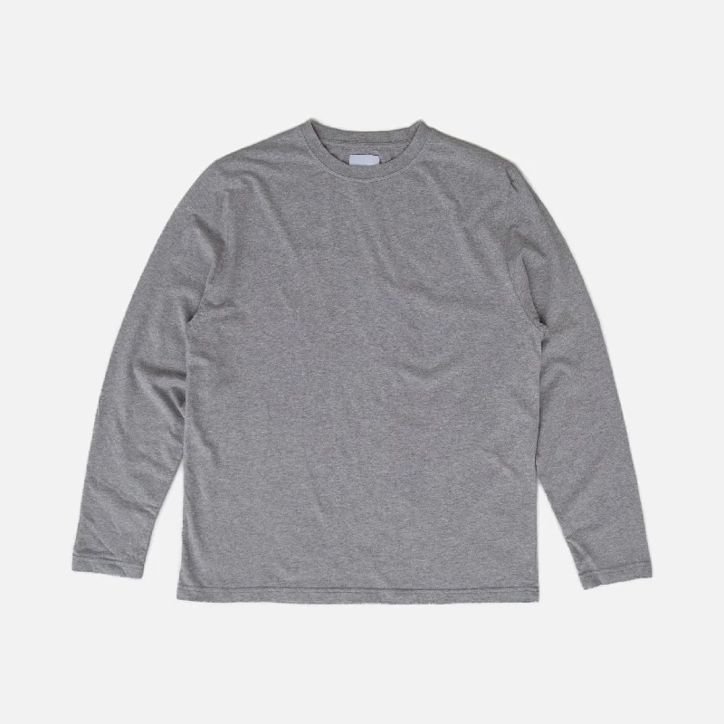 Short Design Melange Grey Longsleeve Jersey T-shirt