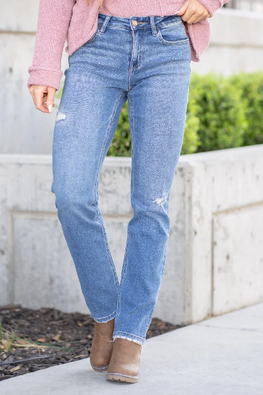 Bottom And Versatile Dumbfounding Mid Rise Straight Leg