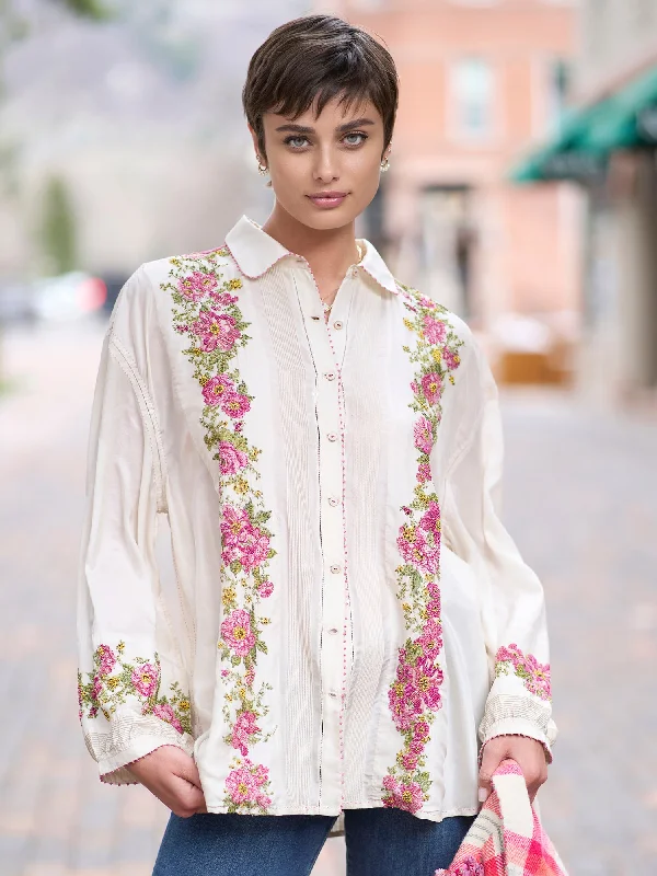 Street Charm Zahra Beaded Floral Shirt