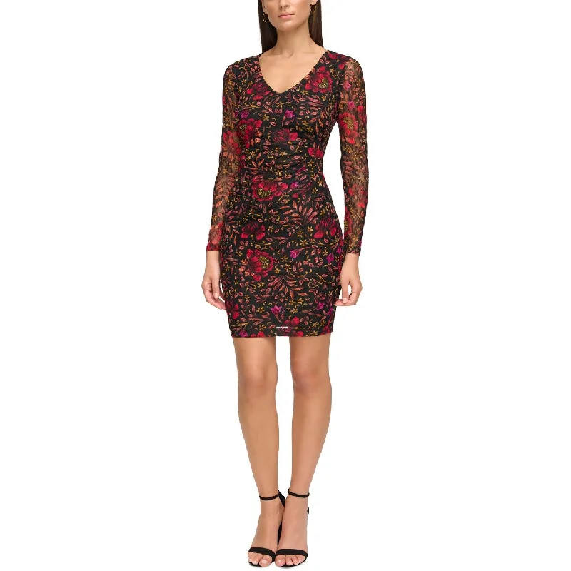 Diamond Series Guess Womens Floral Print Short Mini Dress