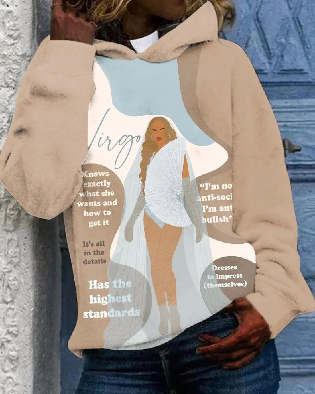 Simple And Comfortable Virgo Girly Season Print Unisex Long-sleeved Hoodie
