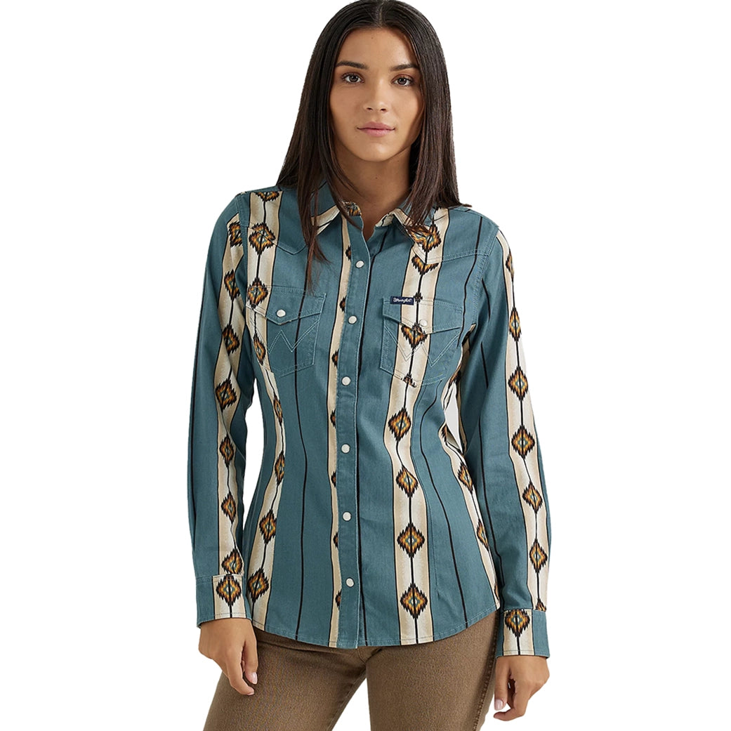 Dessert Matching Wrangler Women's Checotah Classic Pearl Snap Long Sleeve