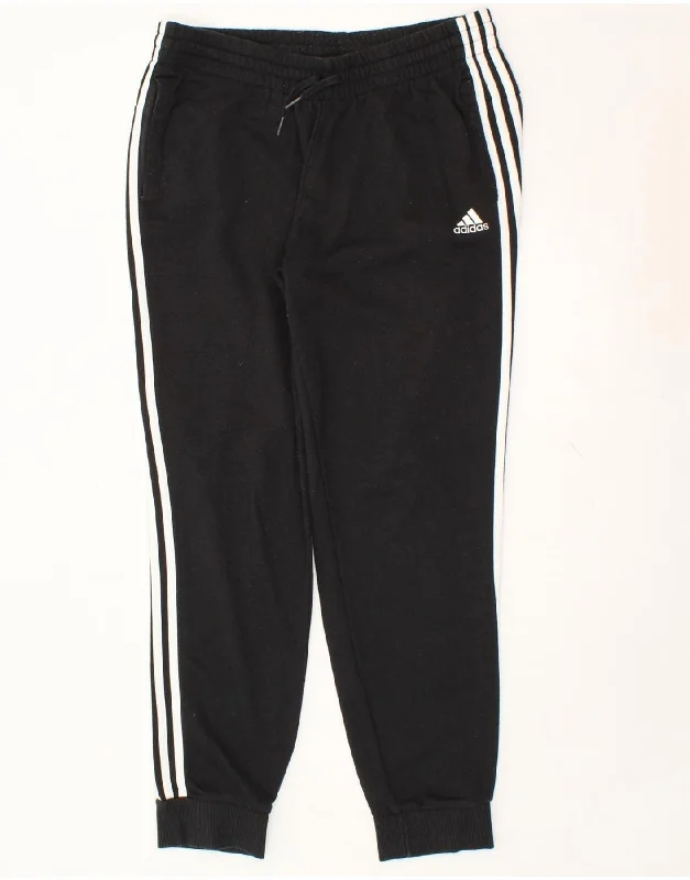 ADIDAS Womens Tracksuit Trousers Joggers UK 16/18 Large Black Cotton